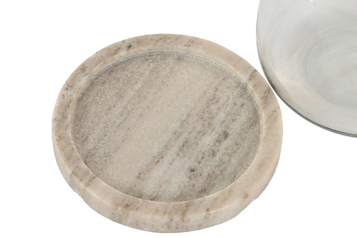 DKD Home Decor Portavelas de Mármol y Cristal Blanco 13x13x13 cm DKD Home Decor Portavelas de Mármol y Cristal Blanco 13x13x13 cm