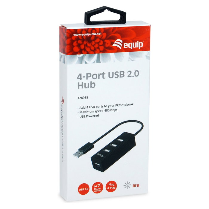 Equip Hub USB 2.0 de 4 puertos Negro Equip Hub USB 2.0 de 4 puertos Negro