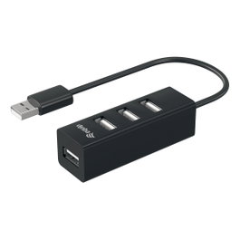 Equip Hub USB 2.0 con 4 puertos, 480 Mbit/s, Negro