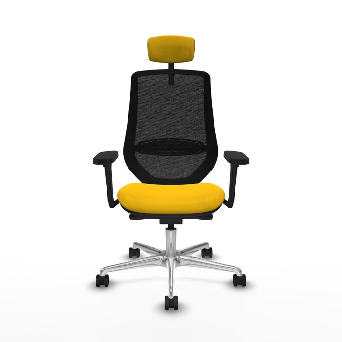PIQUERAS Y CRESPO Silla de oficina Mardos con mecanismo Sincro/Traslack, Amarillo y Negro
