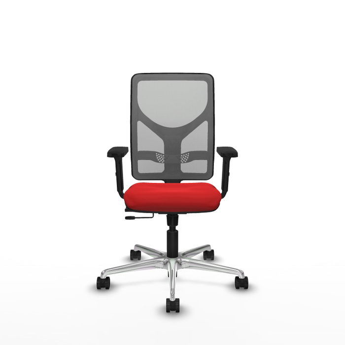 PIQUERAS Y CRESPO Silla de oficina Motilla con mecanismo Sincro/Traslack Rojo y Gris