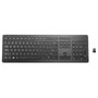 HP Teclado Inalámbrico Premium, Layout Alemán (DE), Aluminio Anodizado, Negro, 100%, RF, Compatible con Windows 10/8.1/7, Receptor USB Incluido