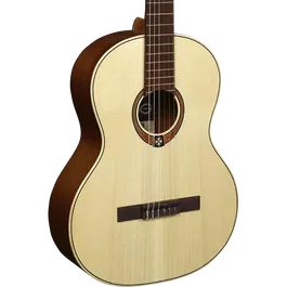 LAG Guitarra Clásica Occitania 70 - 4/4 Guitarra Clásica de Abeto Engelmann Macizo y Caoba, Acabado Satinado Natural