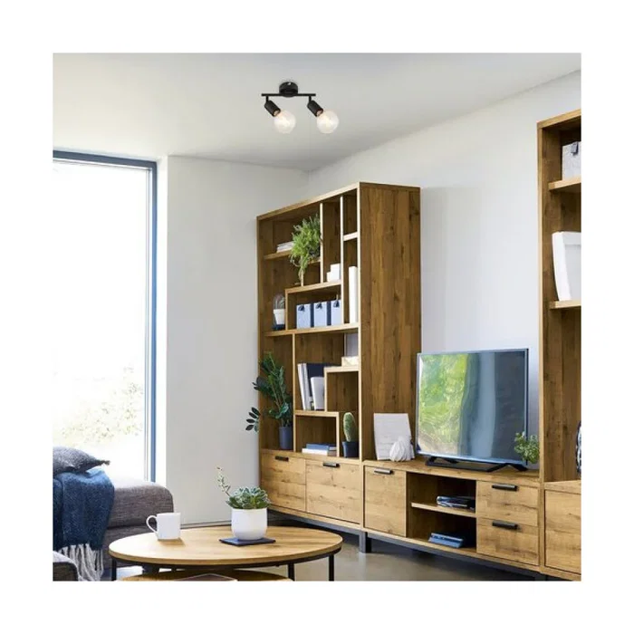 Rabalux Lámpara de Pared de Diseño "Lamar" 2xE27, Negro Mate, Sin Bombillas Incluidas, IP20, Ref. RAB-3987