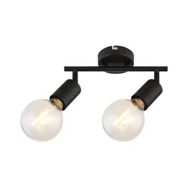 Rabalux Lámpara de Pared de Diseño "Lamar" 2xE27, Negro Mate, Sin Bombillas Incluidas, IP20, Ref. RAB-3987