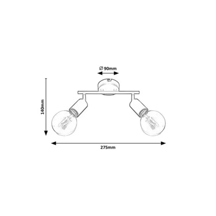 Rabalux Foco Doble Lamar RAB-3987 2xE27 IP20 Negro Mate Metal 2x40W Estilo Estándar