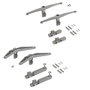 Emuca Kit de soportes para 3 estantes de madera y 1 módulo para la estructura Zero, Zamak, Pintado color gris piedra