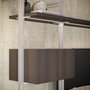 Emuca Kit de soportes para 3 estantes de madera y 1 módulo para la estructura Zero, Zamak, Pintado color gris piedra