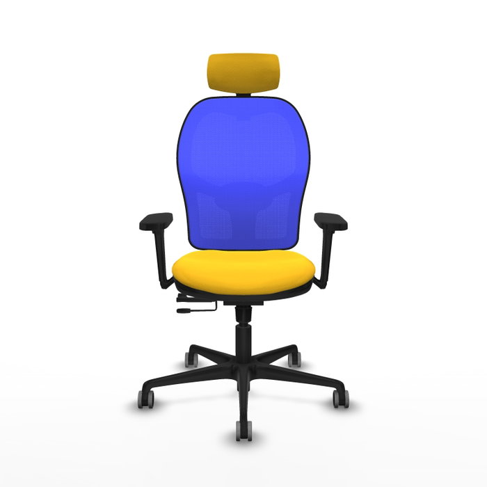 PIQUERAS Y CRESPO Silla de oficina Jorquera con mecanismo Sincro/Traslack, Amarillo y Azul PIQUERAS Y CRESPO Silla de oficina Jorquera con mecanismo Sincro/Traslack, Amarillo y Azul