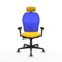 PIQUERAS Y CRESPO Silla de oficina Jorquera con mecanismo Sincro/Traslack, Amarillo y Azul
