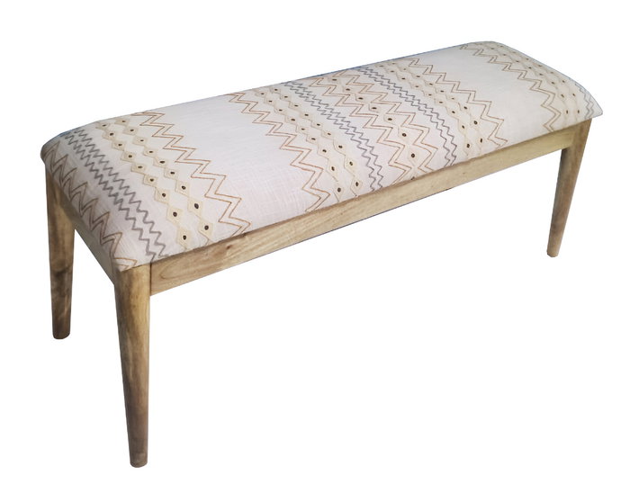 DKD Home Decor Descalzadora Algodón Mango Ikat Bordado Crudo Multicolor DKD Home Decor Descalzadora Algodón Mango Ikat Bordado Crudo Multicolor