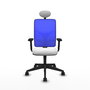 PIQUERAS Y CRESPO Silla de oficina Motilla con mecanismo Sincro, Azul y Blanco