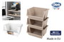 Inde Set de 3 Cestas de Almacenaje y Ordenación Apilables para Hogar, Dimensiones 39.5 x 45.5 x 26.7 cm (4 Cajas)