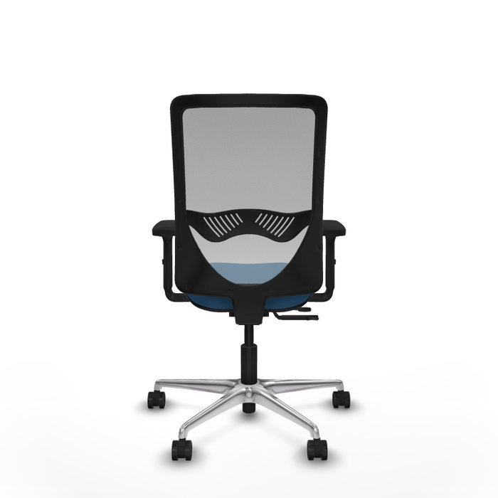 PIQUERAS Y CRESPO Silla de oficina Zulema con mecanismo Sincro/Traslack, Azul claro y Gris