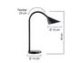 UNILUX Lámpara de escritorio LED 6W negra con brazo flexible