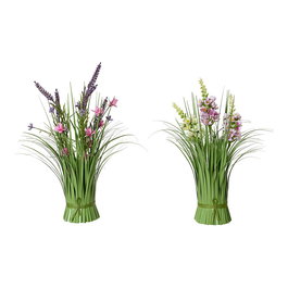 Everlands Ramo Artificial con Florecitas de Lavanda, Poliéster, Colores Surtidos, 30 cm de Altura