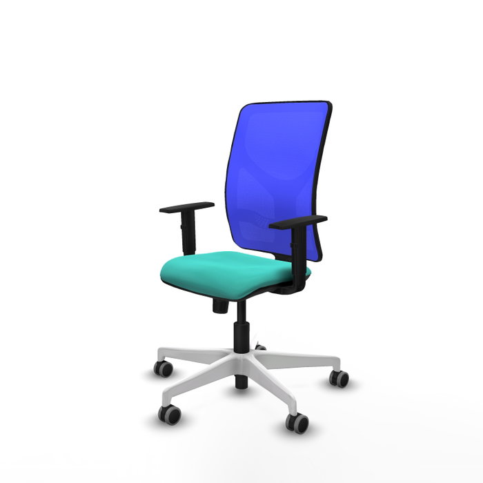 PIQUERAS Y CRESPO Silla de oficina Motilla con mecanismo Sincro, Turquesa y Azul