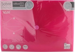 FRAGA IMPORT, S.L. Carpeta Sobre A3+ V-Lock con cierre de velcro Rojo (Pack de 10)