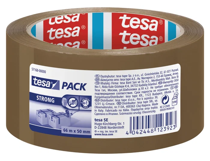 Tesa Cinta adhesiva marrón strong 66 m x 50 mm para embalaje bajo ruido Tesa Cinta adhesiva marrón strong 66 m x 50 mm para embalaje bajo ruido