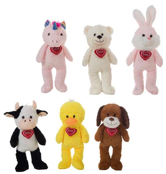 Creaciones Llopis Peluche Animales Lucky con Corazón 80 cm Modelos Surtidos