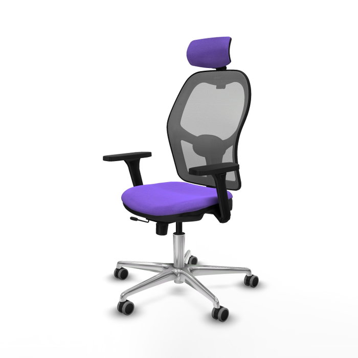 PIQUERAS Y CRESPO Silla de oficina Jorquera con mecanismo Sincro/Traslack, Lila y Gris