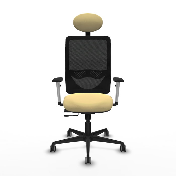 PIQUERAS Y CRESPO Silla de oficina Zulema con mecanismo Sincro/Traslack, Crema y Negro PIQUERAS Y CRESPO Silla de oficina Zulema con mecanismo Sincro/Traslack, Crema y Negro
