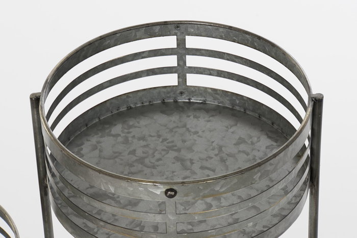DKD Home Decor Macetero Loft Gris Metal Hierro 35 x 72 x 47 cm