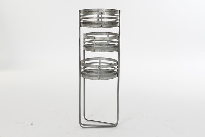 DKD Home Decor Macetero Loft Gris Metal Hierro 35 x 72 x 47 cm
