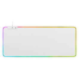 Deltaco Gaming Alfombrilla de Ratón GAM-079-W WMP90 RGB XL para Juegos, Superficie de Tela, Base Antiderrapante, Retroiluminación LED Multicolor, 900x360x4 mm, Blanco