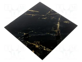 ORNO Panel decorativo de vidrio negro/dorado 170x170x10mm