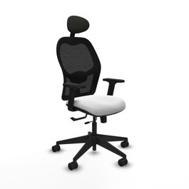 PIQUERAS Y CRESPO Silla de oficina Alocén Traslack Malla Negra y Bali Blanco