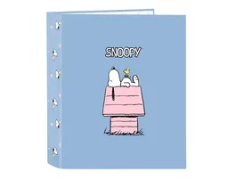 Safta Carpeta de cartón con 4 anillas Snoopy lomo ancho