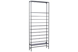 DKD Home Decor Botellero Loft, Metal, Negro, 16 x 180 x 75 cm, 11 Estantes
