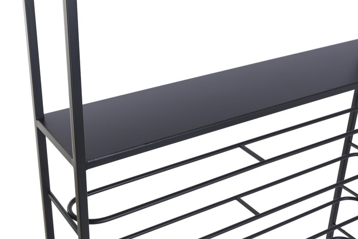 DKD Home Decor Botellero Loft, Metal, Negro, 16 x 180 x 75 cm, 11 Estantes