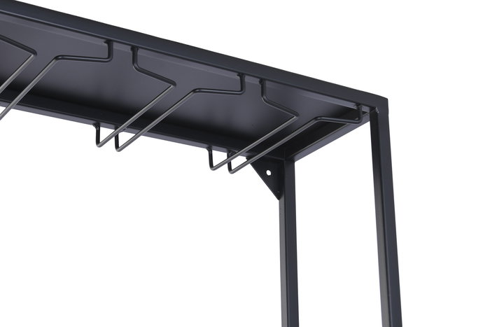 DKD Home Decor Botellero Loft, Metal, Negro, 16 x 180 x 75 cm, 11 Estantes