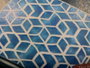 DKD Home Decor Cojín para Silla Exterior Azul y Blanco 40x40x7 cm