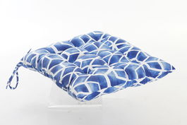 DKD Home Decor Cojin Silla Boho Exterior Azul Blanco 40 x 7 x 40 cm