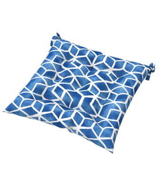 DKD Home Decor Cojín para Silla Exterior Azul y Blanco 40x40x7 cm