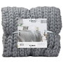 Home Deco Factory Manta De Punto Grueso Gris 150x120 cm