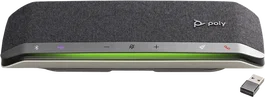 HP Poly Sync 40 - Manos libres Bluetooth inalámbrico con cable USB-A/USB-C - Altavoz para conferencias con micrófonos beamforming y batería 20h - Plata (772C (772C4AA)