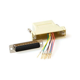 ACT Adaptador de alta resistencia RJ-45 hembra a D-Sub de 25 polos macho con montaje instalable