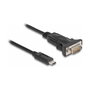 DeLOCK Adaptador USB Type-C a 1 x Serial RS-232 D-Sub 9 con tornillos, 0,225 m