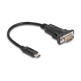 DeLOCK Adaptador USB Type-C a 1 x Serial RS-232 D-Sub 9 con tornillos, 0,225 m