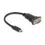 DeLOCK Adaptador USB Type-C a 1 x Serial RS-232 D-Sub 9 con tornillos, 0,225 m