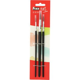 FIXO Set de 3 Pinceles Redondos de Pelo Sintético (Nº 4-8-12) - Pack de 12