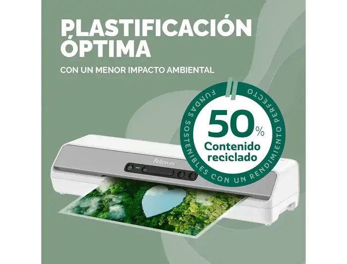 Fellowes Bolsa de Plastificar Recicladas Brillo DIN A3 80 micras, Pack 100 Unidades