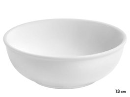 VESSIA Bol de Aperitivo Redondo y Hondo de Porcelana Blanca 13cm (Pack de 48) de 13cm