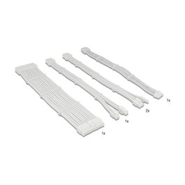 DeLOCK 84542 Set de 5 cables de extensión para fuente de alimentación, 30 cm, Blanco