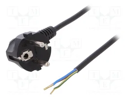 PLASTROL Cable de alimentación H03VV-F, OMY 3x0,75mm2 Negro 3m