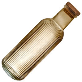Home Deco Factory Botella de Vidrio Ámbar 1 L con Tapón de Corcho